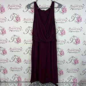 Plum dress long Vneck deep wine 🍷 red Elegant Burgundy Women's Dress